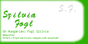 szilvia fogl business card